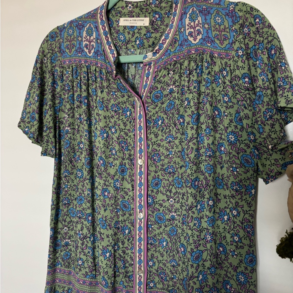 Spell Green Jasmine flutter sleeves midi - Picture 7 of 15